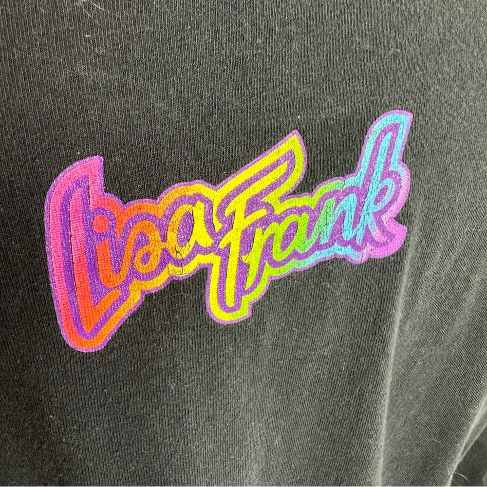 Lisa Frank Black Long Sleeve Tee with Neon Rainbow 1993 Bear Graphic - Picture 10 of 13